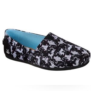 Skechers Memory Foam Cats Yoga Print Slip-On Shoes